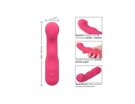 Wibrator silikonowy Pixies Curvy różowy USB 10,75 cm - 3