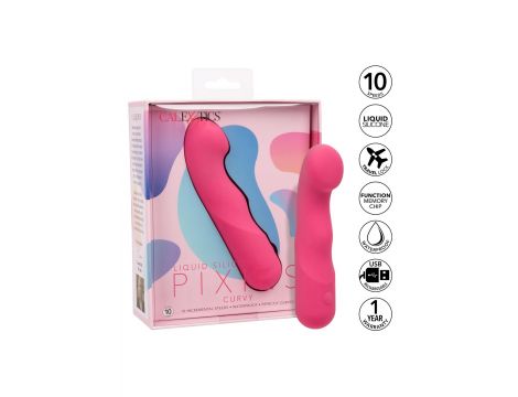 Wibrator silikonowy Pixies Curvy różowy USB 10,75 cm - 4