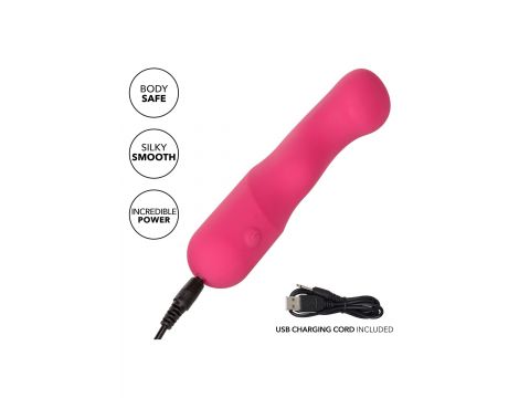 Wibrator silikonowy Pixies Curvy różowy USB 10,75 cm - 5