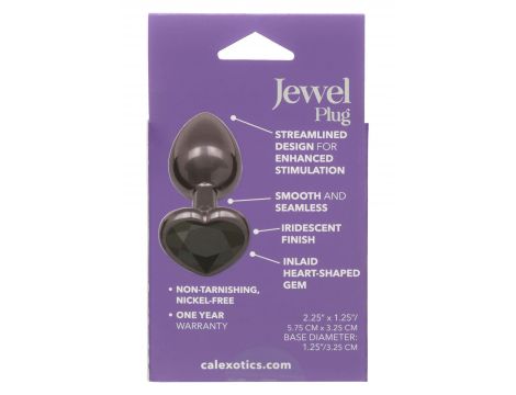 Korek analny z kryształowym sercem Calexotics mały czarny - 4