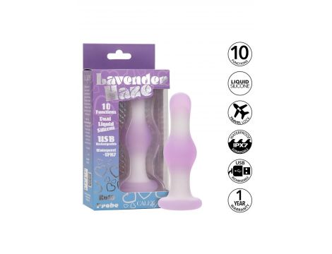 Silikonowy wibrujący korek analny Calexotics Lavender Haze fioletowy - 10