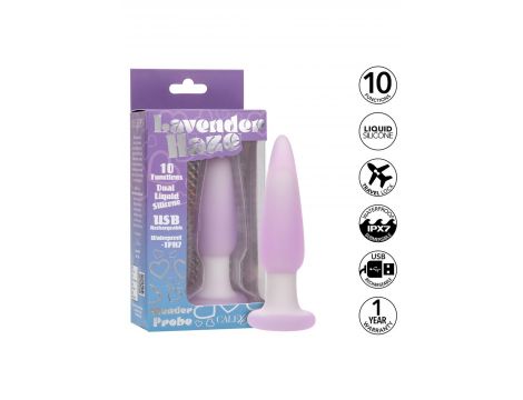 Plug analny wibrujący Calexotics Lavender Haze fioletowy silikonowy - 10