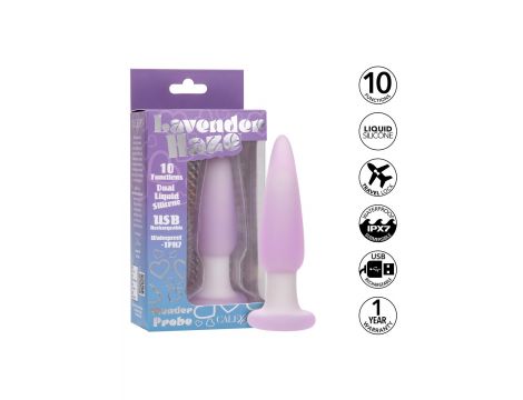 Plug analny wibrujący Calexotics Lavender Haze fioletowy silikonowy - 11