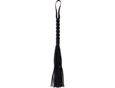 Pejcz z koralikami PU czarny 60 cm - 4