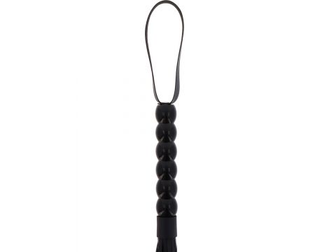 Pejcz z koralikami PU czarny 60 cm - 3