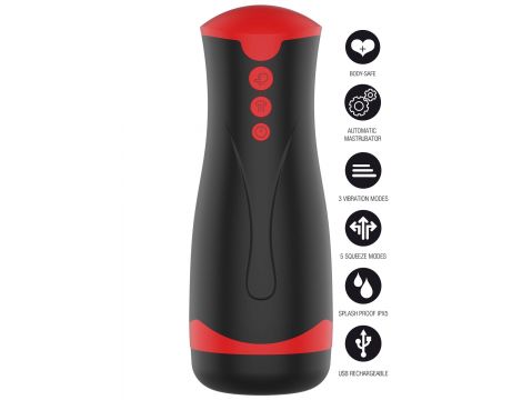Masturbator wibrujący z ściskaniem Hidden Desire Fusion X czarny - 8