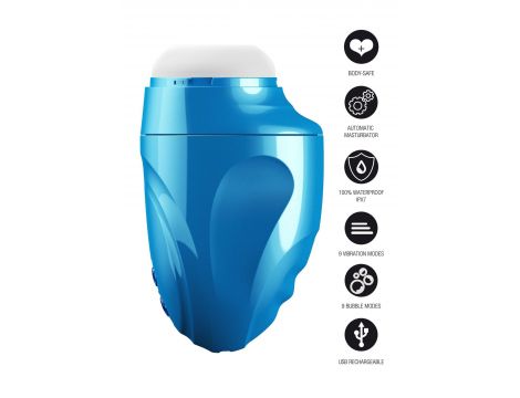 Masturbator Fusion X Aqua Bubble z wibracją niebieski - 16