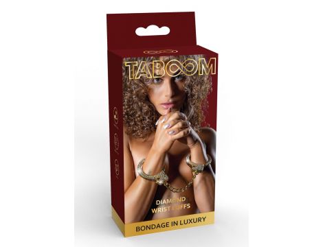 Kajdanki Taboom Diamond złote z kryształkami - 4