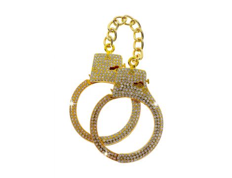Kajdanki Taboom Diamond złote z kryształkami - 5