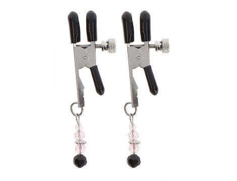 Klipsy na sutki regulowane z koralikami Taboom srebrne 8.5 cm - 2
