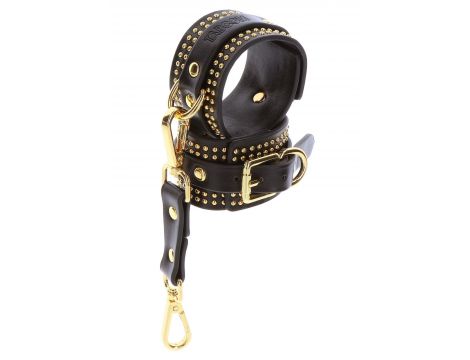 Studded Ankle Cuffs Set Black - 10