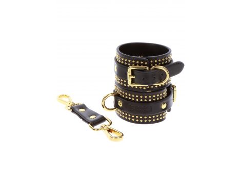 Studded Ankle Cuffs Set Black - 14