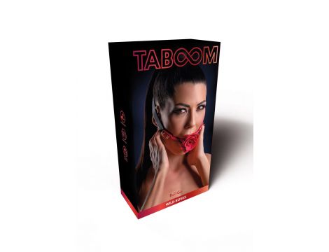 Knebel balonowy Wild Roses Taboom czarny silikonowy 65 cm - 2