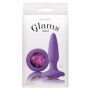 Korek analny silikonowy Glams Mini Rainbow Gem fioletowy 8.5 cm - 2