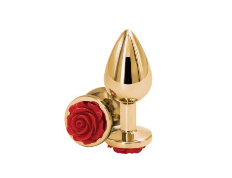 Plug analny aluminiowy Rose NS Novelties czerwony 8.9 cm - 2