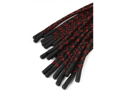 Skórzany flogger z supłami Hidden Desire 55 cm czarno czerwony - 4