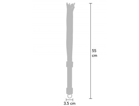Skórzany flogger z supłami Hidden Desire 55 cm czarno czerwony - 6