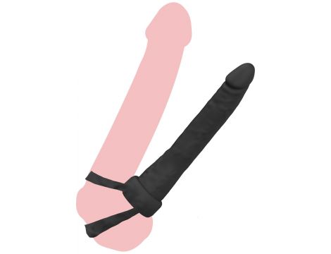 Penetrator analny Double Trouble silikonowy czarny Hidden Desire - 2