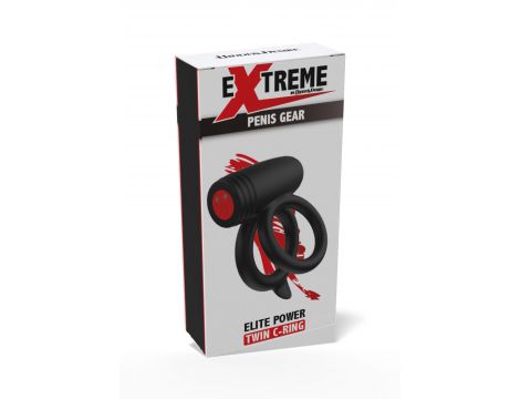 Podwójny pierścień wibrujący Elite Power Twin Hidden Desire 10 trybów