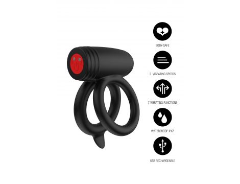 Podwójny pierścień wibrujący Elite Power Twin Hidden Desire 10 trybów - 5