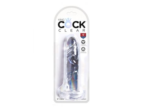 King Cock 6 Inch Cock Transparent - 3