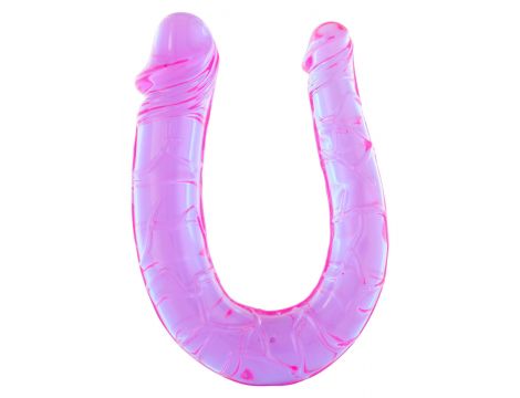 Podwójne dildo Seven Creations fioletowe 34 cm