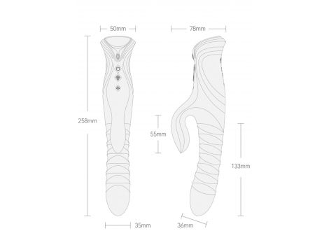Wibrator króliczek ZALO Mose 2 z podgrzewaniem zielony 25,8 cm - 5