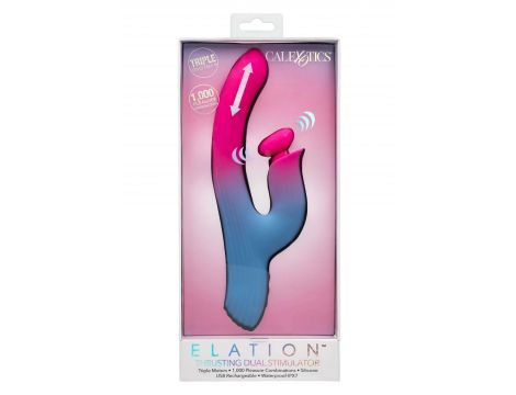Wibrator króliczek Calexotics thrusting niebieski USB 14 cm - 2