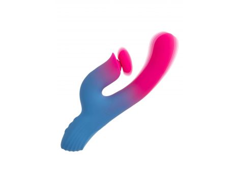 Wibrator króliczek Calexotics thrusting niebieski USB 14 cm - 3