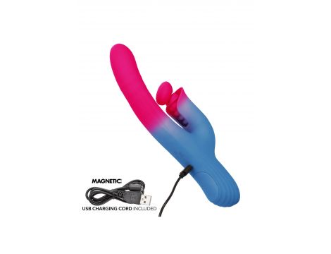 Wibrator króliczek Calexotics thrusting niebieski USB 14 cm - 5