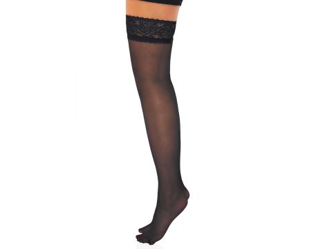 Satin Touch 20D Stay Ups Black - 4