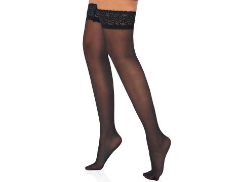 Satin Touch 20D Stay Ups Black - 5
