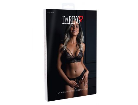 Komplet bielizny z otwartym krokiem Daring Intimates czarny S/M - 7