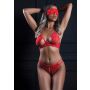 Komplet bielizny Daring Intimates czerwony L XL koronkowy z opaską - 2