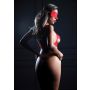 Komplet bielizny Daring Intimates czerwony L XL koronkowy z opaską - 5