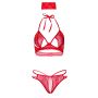 Komplet bielizny Daring Intimates czerwony L XL koronkowy z opaską - 9
