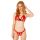 Komplet bielizny erotycznej Daring Intimates z falbankami czerwony S/M