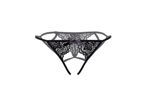 Inez strappy crotchless bikini Black - 4