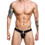 Jockstrap łańcuchowy MOB Eroticwear czarny ze skóry ekologicznej - 6
