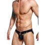 Jockstrap łańcuchowy MOB Eroticwear czarny ze skóry ekologicznej - 9