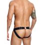 Jockstrap łańcuchowy MOB Eroticwear czarny ze skóry ekologicznej - 8
