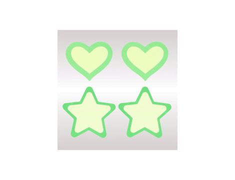 PEEKABOO PASTIES GREEN GLOW IN THE DARK HEARTS AND STARS - 3