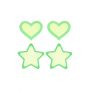 PEEKABOO PASTIES GREEN GLOW IN THE DARK HEARTS AND STARS - 2
