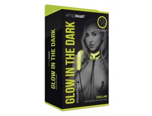 WHIPSMART GLOW IN THE DARK COLLAR WITH NIPPLE CLIPS AND LEASH