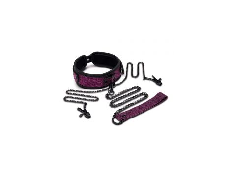 WHIPSMART DRAGON'S LAIR COLLAR, LEASH & NIPPLE CLIPS SET
