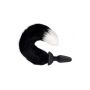 WHIPSMART 4.9 INCH SILICONE VIBRATING PLUG WITH 14 INCH BLACK INDOGO FOX TAIL - 2