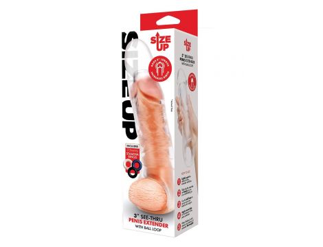 SIZE UP CLEAR VIEW PENIS EXTENDER WITH BALL LOOP EXTRA GIRTHY - 2