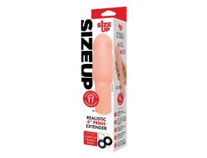 SIZE UP 4 INCH EXTRA REALISTIC PENIS EXTENDER -FLESH
