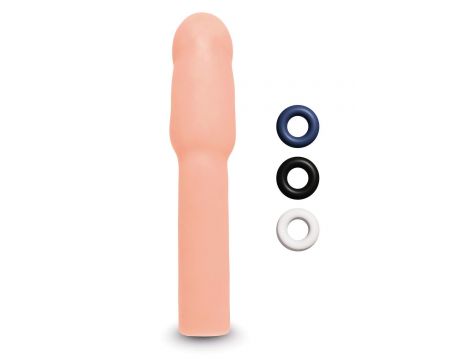 SIZE UP 4 INCH EXTRA REALISTIC PENIS EXTENDER -FLESH - 2