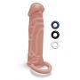 SIZE UP SILICONE REALISTIC PENIS EXTENDER WITH BALL LOOP TAN - 2